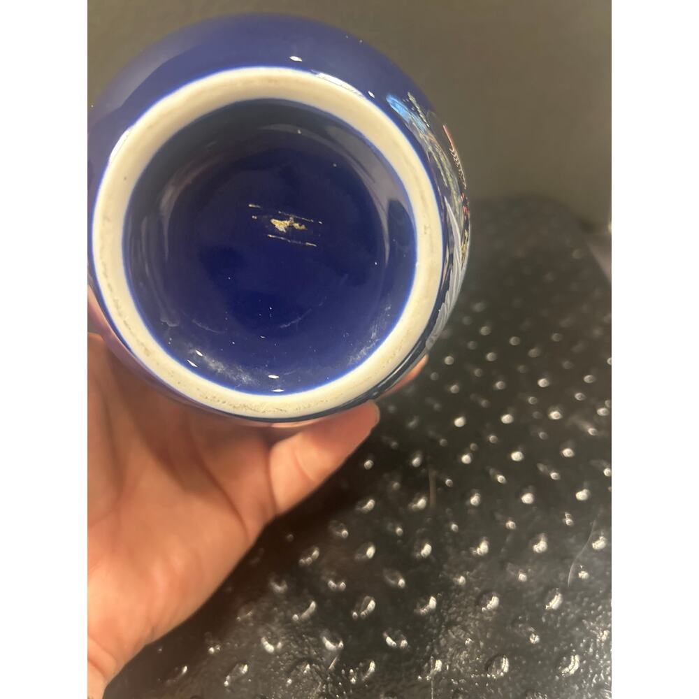 Cobalt Blue Ginger Jar with Gold pheasant and floral - Picture 4 of 4